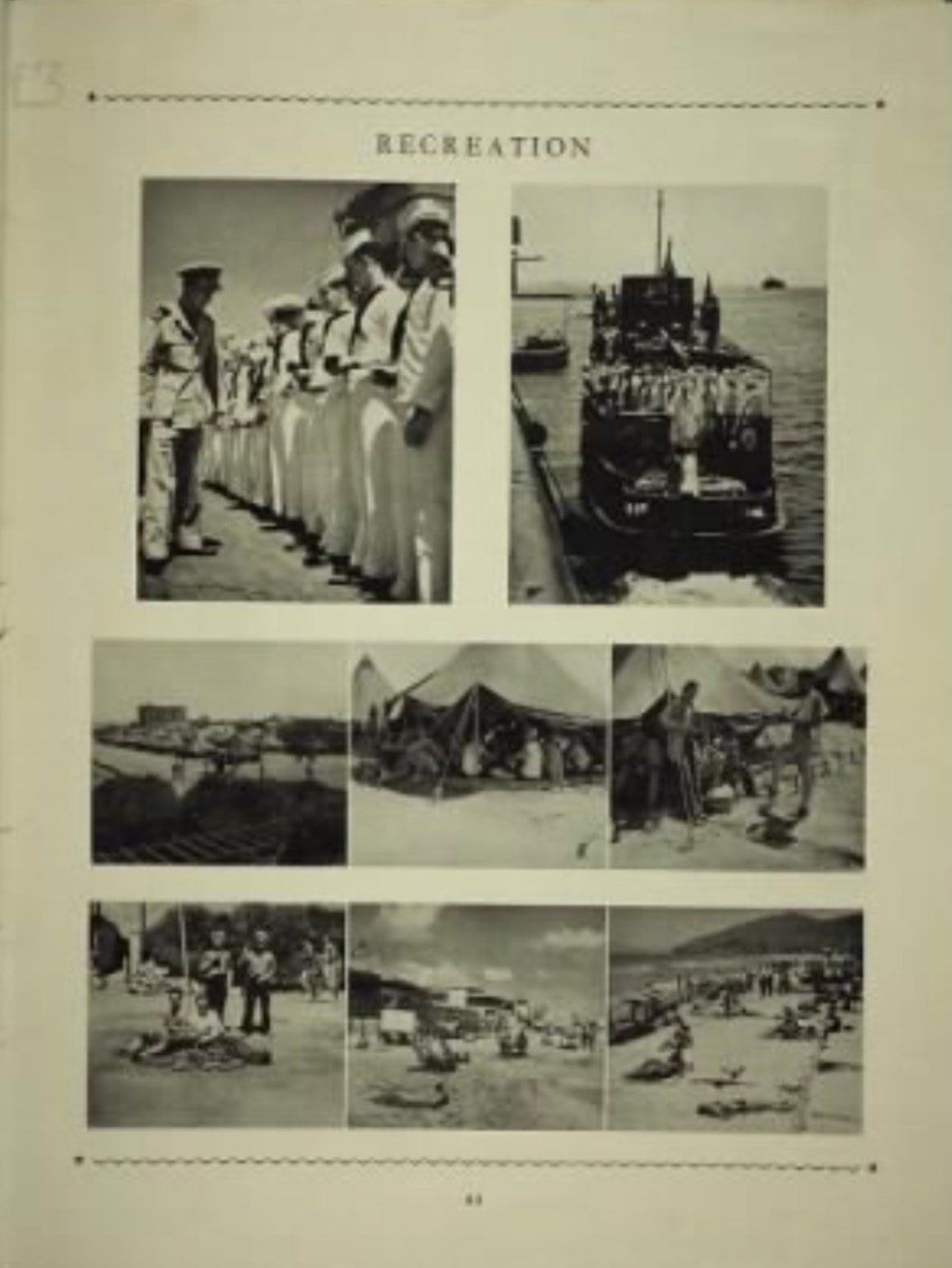 Recreation page from naval cruise book, circa WWII